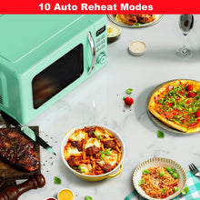 Load image into Gallery viewer, Galanz GLCMKZ07GNR07 Retro Countertop Microwave Oven with Auto Cook & Reheat, Defrost, Quick Start Functions, Easy Clean with Glass Turntable, Pull Handle.7 cu ft, Green