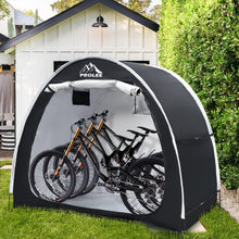 Load image into Gallery viewer, PROLEE Bike Shed 6.6FT, Waterproof Oxford Fabric Storage Tent for 2 Bikes, Outdoor Storage with Window Design, Black