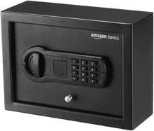 Load image into Gallery viewer, Amazon Basics Small Slim Desk Drawer Security Safe with Programmable Electronic Keypad, Black, 11.8''W x 8.6''D x 4.4''H