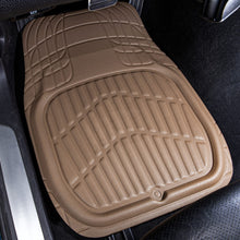 Load image into Gallery viewer, CASS Pass 4 Piece Leather Car Floor Mats -3D Waterproof All Weather, Universal Trim to Fit & Anti-Slip Burr Bottom Safety & Light Easy Clean Install for SUV Truck Auto Sedan Van (Beige)