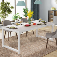 Load image into Gallery viewer, Tribesigns Modern Computer Desk, 63 x 31.5 inch Large Executive Office Desk Computer Table Study Writing Desk Workstation for Home Office, Spliced Desktop, White