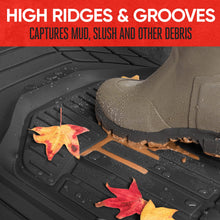 Load image into Gallery viewer, Motor Trend 943-BK FlexTough Defender Car Floor Mats -Next Generation Deep Dish Heavy Duty Contour Liners for Car SUV Truck & Van-All Weather Protection, Trim to Fit Most Vehicles Black