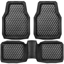 Load image into Gallery viewer, CAR PASS Heavy Duty Rubber Car Mats, Deep Dish All-Weather Floor Mat for Car Full Set Durable Anti-Slip 3D Rhombus Waterproof Trim to Fit Liner Universal Fit Automotive,Sedan,SUV,Truck, 3 Piece Black