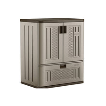 Load image into Gallery viewer, Suncast Indoor/Outdoor Resin Single-Drawer Storage Cabinet, Platinum Metallic