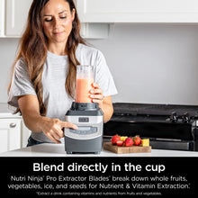 Load image into Gallery viewer, Ninja BL660 Professional Compact Smoothie & Food Processing Blender, 1100-Watts, 3 Functions -for Frozen Drinks, Smoothies, Sauces, & More, 72-oz.* Pitcher, (2) 16-oz. To-Go Cups & Spout Lids, Gray