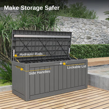 Load image into Gallery viewer, EAST OAK Outdoor Storage Box, 90 Gallon Deck Box, Waterproof Resin Storage Bin for Patio Cushions, Gardening Tools, Lockable, UV Resistant, Grey