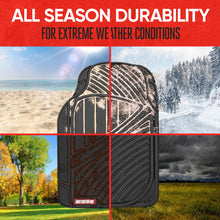 Load image into Gallery viewer, Motor Trend FlexTough Performance All Weather Rubber Car Floor Mats - 3 Piece Floor Mats Automotive Liners for Cars Truck SUV, Heavy-Duty Waterproof (Black)