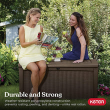 Load image into Gallery viewer, Keter Outdoor Storage Deck Box, 110 Gallon Waterproof Patio Bin, Borneo, Brown