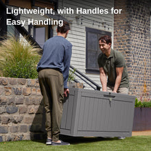 Load image into Gallery viewer, EAST OAK Outdoor Storage Box, 90 Gallon Deck Box, Waterproof Resin Storage Bin for Patio Cushions, Gardening Tools, Lockable, UV Resistant, Grey