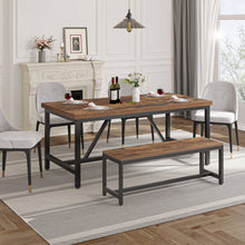 Load image into Gallery viewer, YITAHOME 70.8" Large Kitchen Dining Room Table for 6-8 People, Rustic Brown Farmhouse Industrial Wood Style Rectangle Apartment Dinning Room Dinette Tables for Eating Dinner