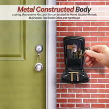 Load image into Gallery viewer, Iron Lock® - XXL Key Lock Box Wall Mount for Keys 4 Digit Combination with Resettable Code with A B Switch Extra Large lockbox Indoor Outdoor Waterproof Big Key Lock Box House Spare Keys Hide a Key