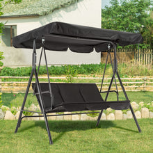 Load image into Gallery viewer, MCombo 3-Person Outdoor Patio Swing Chair, Convertible Canopy Hanging Swing Glider Lounge Chair, Removable Cushions, 4003 (Black)