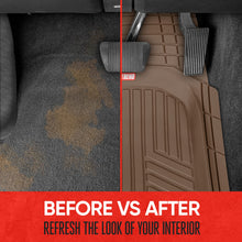 Load image into Gallery viewer, Motor Trend FlexToughXL DeepDish Floor Mats for Cars, Full Set All-Weather Rubber Automotive Floor Mats Waterproof Heavy Duty Car Mats Flexible Floor Liners for Car Truck Van SUV Car Floor Mat (Brown)