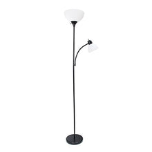 Load image into Gallery viewer, Simple Designs LF2000-BLK Mother-Daughter Floor Lamp with Reading Light, Black
