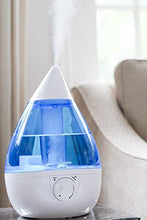 Load image into Gallery viewer, Crane Drop Ultrasonic Cool Mist Humidifier, Filter Free, 1 Gallon, 500 Sq Ft Coverage, Air Humidifier for Plants Home Bedroom Baby Nursery and Office, Blue and White