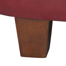 Load image into Gallery viewer, HomePop Round Leatherette Storage Ottoman with Lid, Cinnamon Red