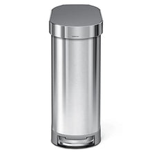 Load image into Gallery viewer, simplehuman 45 Liter / 12 Gallon Slim Hands-Free Kitchen Step Trash Can, Brushed with Plastic Lid
