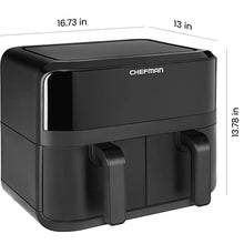 Load image into Gallery viewer, Chefman TurboFry Touch Dual Air Fryer, Maximize The Healthiest Meals With Double Basket Capacity, One-Touch Digital Controls And Shake Reminder For The Perfect Crispy And Low-Calorie Finish