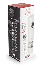 Load image into Gallery viewer, Peugeot PHENIX White Lacquered Stainless Steel Electric Adjustable Salt & Pepper Mill Gift Set, 8-inch
