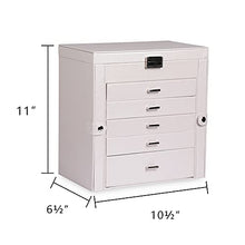 Load image into Gallery viewer, Frebeauty Large Jewelry Box,6-Tier PU Leather Jewelry Organizer with Lock,Multi-functional Storage Case with Mirror,Accessories Holder with 5 Drawers for Necklace Bracelets Watches(Pearl White)