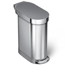 Load image into Gallery viewer, simplehuman 45 Liter / 12 Gallon Slim Hands-Free Kitchen Step Trash Can, Brushed with Plastic Lid