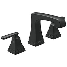 Load image into Gallery viewer, Delta Faucet Ashlyn Widespread Bathroom Faucet 3 Hole, Matte Black Bathroom Faucet Black, Bathroom Sink Faucet, DIAMOND Seal Technology, Metal Drain Assembly, Matte Black 3564-BLMPU-DST