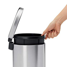 Load image into Gallery viewer, simplehuman 4.5 Liter / 1.2 Gallon Round Bathroom Step Trash Can, Brushed Stainless Steel