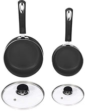 Load image into Gallery viewer, Utopia Kitchen Nonstick Saucepan Set with Lid - 1 Quart and 2 Quart Multipurpose Pots Set Use for Home Kitchen or Restaurant (Grey-Black)