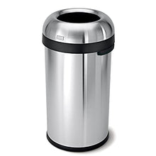 Load image into Gallery viewer, simplehuman 60 Liter / 16 Gallon Bullet Open Top Trash Can, Commercial Grade Heavy Gauge, Brushed Stainless Steel