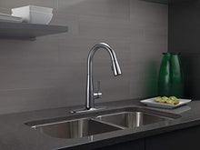 Load image into Gallery viewer, Delta Faucet Essa Brushed Nickel Kitchen Faucet, Kitchen Faucets with Pull Down Sprayer, Kitchen Sink Faucet, Faucet for Kitchen Sink with Magnetic Docking Spray Head, Arctic Stainless 9113-AR-DST