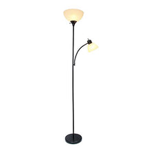 Load image into Gallery viewer, Simple Designs LF2000-BLK Mother-Daughter Floor Lamp with Reading Light, Black