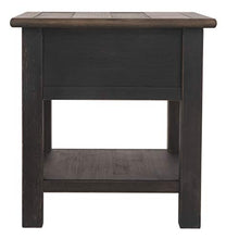 Load image into Gallery viewer, Signature Design by Ashley Tyler Creek Rustic End Table with Storage Drawer and Fixed Shelf, Brown & Black