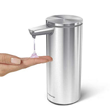 Load image into Gallery viewer, simplehuman 9 oz. Touch-Free Rechargeable Sensor Liquid Soap Pump Dispenser, Brushed Stainless Steel