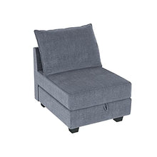 Load image into Gallery viewer, HONBAY Modern Fabric Middle Module for Modular Sofa Customizable Sectional Sofa Couch Accent Armless Chair, Bluish Grey
