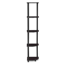 Load image into Gallery viewer, Furinno Turn-N-Tube 5 Tier Corner Display Rack Dark Walnut