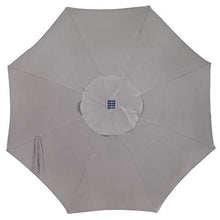 Load image into Gallery viewer, Blissun 9 ft Solar Umbrella, 32 LED Lighted Patio Umbrella, Table Market Umbrella, Outdoor Umbrella for Garden, Deck, Backyard, Pool and Beach (Grey)