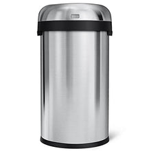 Load image into Gallery viewer, simplehuman 60 Liter / 16 Gallon Bullet Open Top Trash Can, Commercial Grade Heavy Gauge, Brushed Stainless Steel
