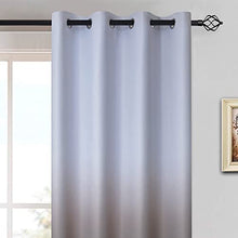 Load image into Gallery viewer, Yakamok Brown Thermal Insulated Grommet Window Drapes Gradient Color Ombre Curtains Room Darkening Panels for Bedroom (Brown, 52x84 Inch, Set of 2)