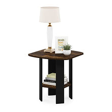 Load image into Gallery viewer, Furinno Simple Design End Side Night Stand/Bedside Table with Bin Drawer, Amber Pine/Black