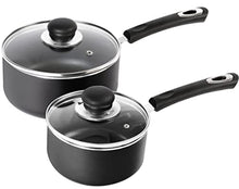 Load image into Gallery viewer, Utopia Kitchen Nonstick Saucepan Set with Lid - 1 Quart and 2 Quart Multipurpose Pots Set Use for Home Kitchen or Restaurant (Grey-Black)
