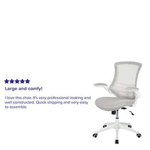 Load image into Gallery viewer, Flash Furniture Mid-Back Light Gray Mesh Swivel Ergonomic Task Office Chair with White Frame and Flip-Up Arms