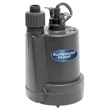Load image into Gallery viewer, Superior Pump 91250 1/4 HP Thermoplastic Submersible Utility Pump with 10-Foot Cord