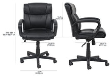 Load image into Gallery viewer, Amazon Basics Padded Office Desk Chair with Armrests, Adjustable Height/Tilt, 360-Degree Swivel, 275Lb Capacity - Black