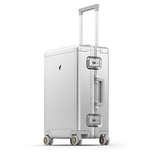 Load image into Gallery viewer, LEVEL8 Gibraltar Carry On Luggage, 20" Aluminum Frame Hardside Suitcase, Zipperless Luggage with TSA Lock and Spinner Wheels - Sliver