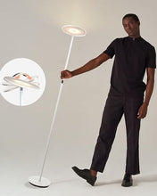 Load image into Gallery viewer, Brightech Sky LED Torchiere Super Bright Floor Lamp - Contemporary, High Lumen Light for Living Rooms and Offices - Dimmable, Indoor Pole Uplight for Bedroom Reading - White