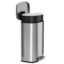 Load image into Gallery viewer, iTouchless SoftStep 13.2 Gallon Step Trash Can with Odor Filter System, Stainless Steel 50 Liter Pedal Garbage Bin for Kitchen, Home, Office, Silent and Gentle Lid Close