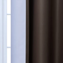Load image into Gallery viewer, Yakamok Brown Thermal Insulated Grommet Window Drapes Gradient Color Ombre Curtains Room Darkening Panels for Bedroom (Brown, 52x84 Inch, Set of 2)