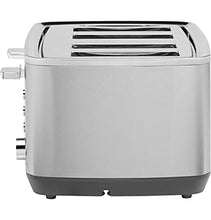 Load image into Gallery viewer, GE Stainless Steel Toaster | 4 Slice | Extra Wide Slots for Toasting Bagels, Breads, Waffles & More | 7 Shade Options for the Entire Household to Enjoy | Countertop Kitchen Essentials | 1500 Watts