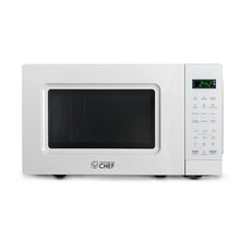 Load image into Gallery viewer, COMMERCIAL CHEF 0.7 Cu Ft Microwave with 10 Power Levels, 700W Microwave with Digital Display, Countertop Microwave with Child Safety Door Lock, Programmable with Push Button, White