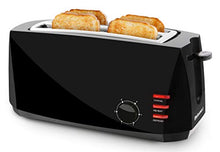 Load image into Gallery viewer, Elite Gourmet Long Slot Toaster, 6 Toast Settings, Toaster Defrost, Reheat, Cancel Functions, Slide Out Crumb Tray, Extra Wide Slots for Bagel Waffles, 4 Slice, Black